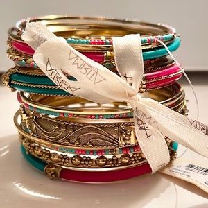 Amrita Singh bracelets: red and turquoise collection